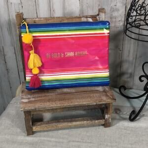 NWT Lady Jayne Rainbow Zipper Accessory Pouch with Pompom Tassel (Second One)